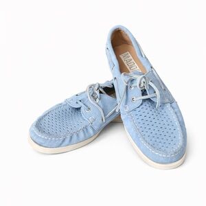 NWOT-Steve Madden Light Blue Suede Boat Shoes Loafer Women’s Size 8